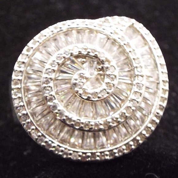 STERLING SPIRAL CRYSTALS NAUTILUS AMAZING FIBONACCI SZ. 9 RING 71 - Picture 1 of 5